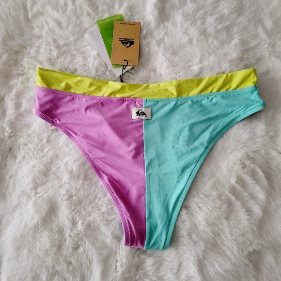 🪁QUICKSILVER BRAND NEW COLOR BLOCK HIGH WAIST BIKINI BOTTOMS SIZE XL - Picture 6 of 6